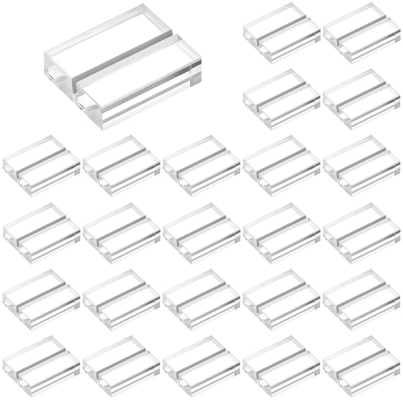 Acrylic Place Card Holders, 25-Pack Wedding Table Number Holders, Clear Rectangular Display Stands for Cards, Name Tags, and Seating Arrangements, Ideal for Wedding, Party, and Event Decor