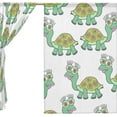 thumbnail image 3 of Coolnut Sheer Curtains Cute Turtle On White Gauze Door and Window Voile Curtain Panels for Bedroom Living Room W55 x L78 In 2, 3 of 4