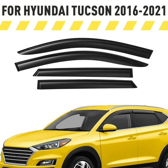 AEROGUYS Tape-On Window Deflectors Extra Durable Window Visors Rain Guards Fit for Hyundai Tucson 2016-2020, Sun Visors, Wind Deflectors, Vent Visors, Car Accessories - 4pcs. AG0072