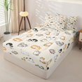 thumbnail image 2 of Homewish Funny Pet Cat Zipper Queen Comforter Set with Fitted Sheet and 2 Pillowcases,Cartoon Animals Zipper Bedding Set,Beige,Polkadot Reversible,4pcs, 2 of 8