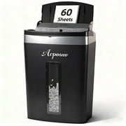 Acpouw Paper Shredder, 60-Sheets Auto Feed Micro-Cut Paper Shredder, 6-Sheet Home Office Heavy Duty Shredders with 5.3 Gal Pullout Bin