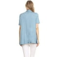 thumbnail image 4 of Women's  Basic Casual Solid Short Sleeve Open Front Cardigan (S-3X), 4 of 4