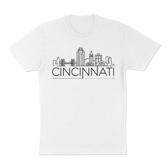 Skyline Cincinnati Ohio Shirt Unisex Large White