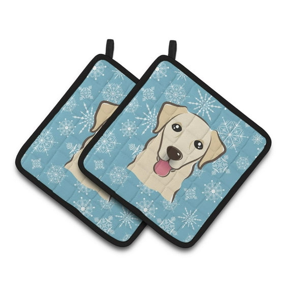 Carolines Treasures BB1686PTHD Snowflake Golden Retriever Pair of Pot Holders , 7.5HX7.5W, multicolor