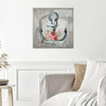 thumbnail image 5 of Ocean Theme Wall Art Rustic Bathroom Decor Nautical Beach Anchor Vintage Map Canvas Paintings Farmhouse Nautical Pictures Artwork for Living Room Bedroom Office Family Gifts 14x14in, 5 of 6