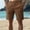 03-Coffee, variant on Men's Linen Cotton Casual Shorts, Summer Lightweight Breathable Knee Length Shorts with Pockets, Regular Fit Waist Beach Daily Wear Shorts 06-Khaki L