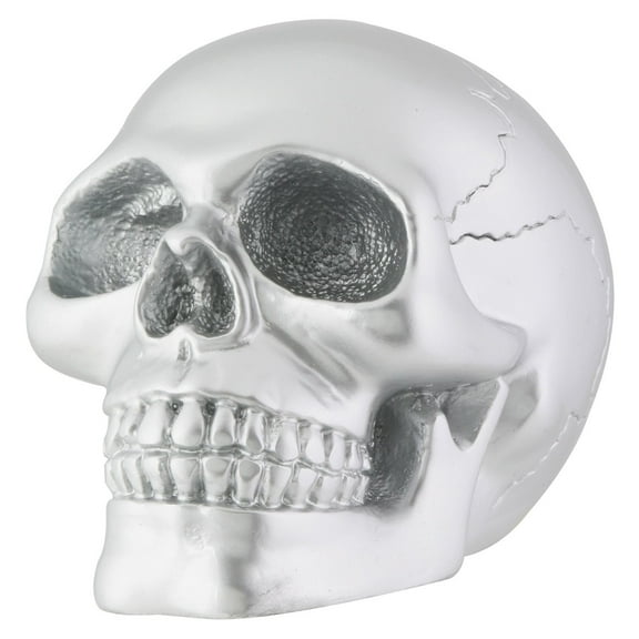 Silver Skull Head Collectible Skeleton Decoration Statue
