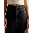 thumbnail image 6 of KelaJuan Women's Mid Waist Denim Skirt Solid Color Long A-line Skirt with Pockets for School, Work, Shopping, 6 of 6