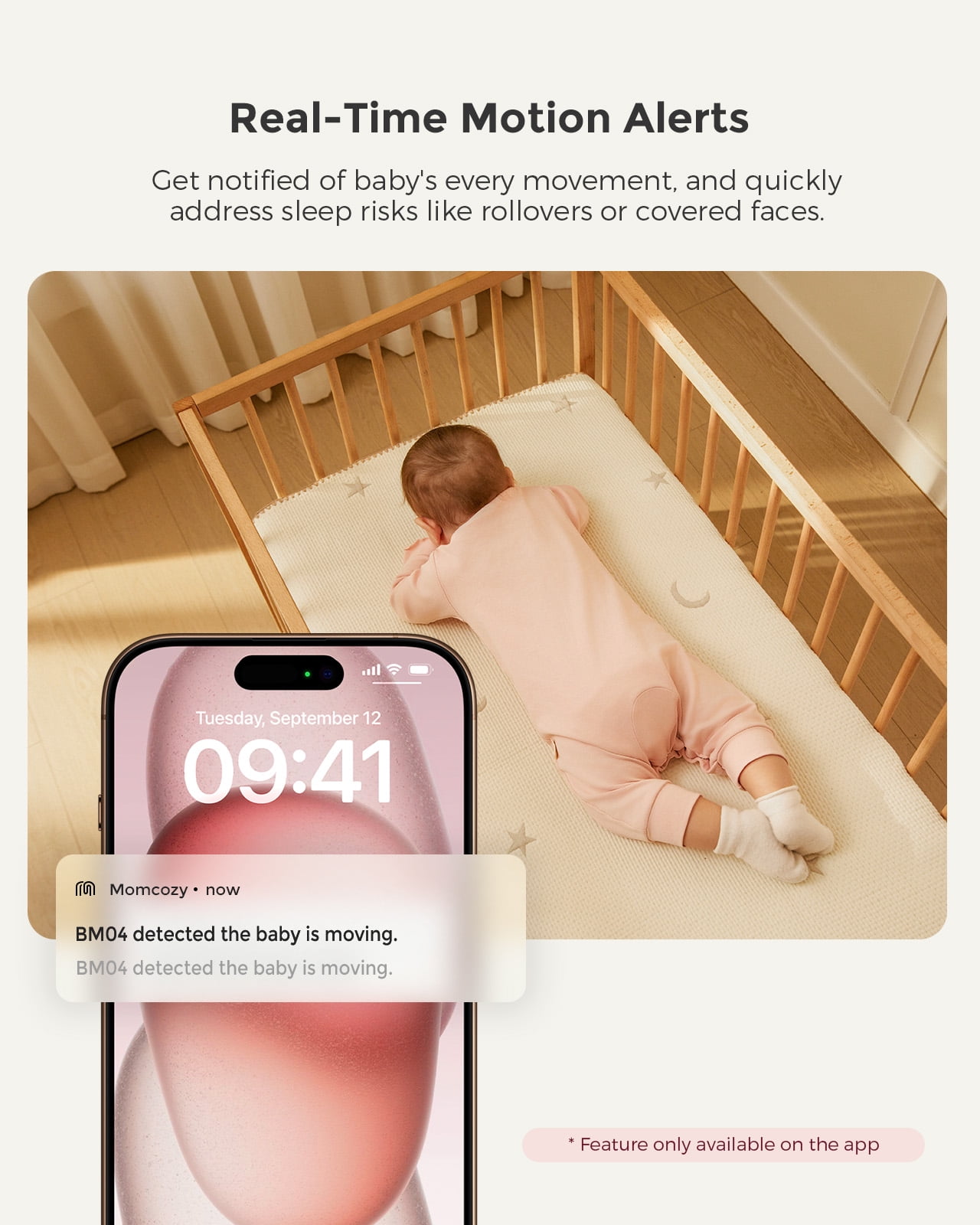 Momcozy 5-Inch Dual-Mode Smart Baby Monitor WiFi Connect BM04
