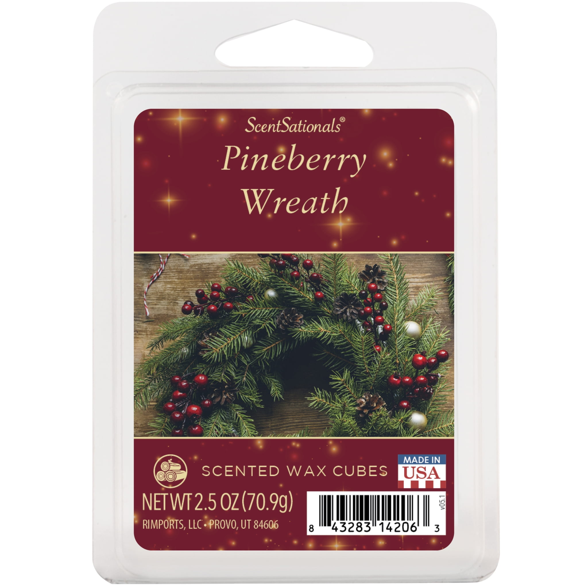 Pineberry Wreath Scented Wax Melts, ScentSationals, 2.5 oz (1-Pack)