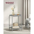 thumbnail image 2 of VASAGLE Mesa Auxiliar de 2 Niveles de Metal, Mesa de Centro Pequeña, Mesita de Noche con Bandeja, Gris Paloma, 2 of 5