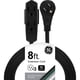 thumbnail image 1 of Cable de extensión GE de 3 salidas, 2,4 m, con múltiples salidas, negro, 1 of 7