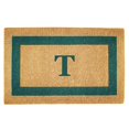thumbnail image 2 of Nedia Home 02026T Monochrome - Cadre Vert 22 x 36 Po Tapis de Sol en Fibre de Coco Résistant - Monogrammé T, 2 of 4