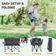 thumbnail image 5 of Kids Camping Chair 30.3 Wide Loveseat with Adjustable Arms Cup Holders Anti-Collapse Lock Supports 300 Lbs for Home Movie Nights Patios Picnics, 5 of 6