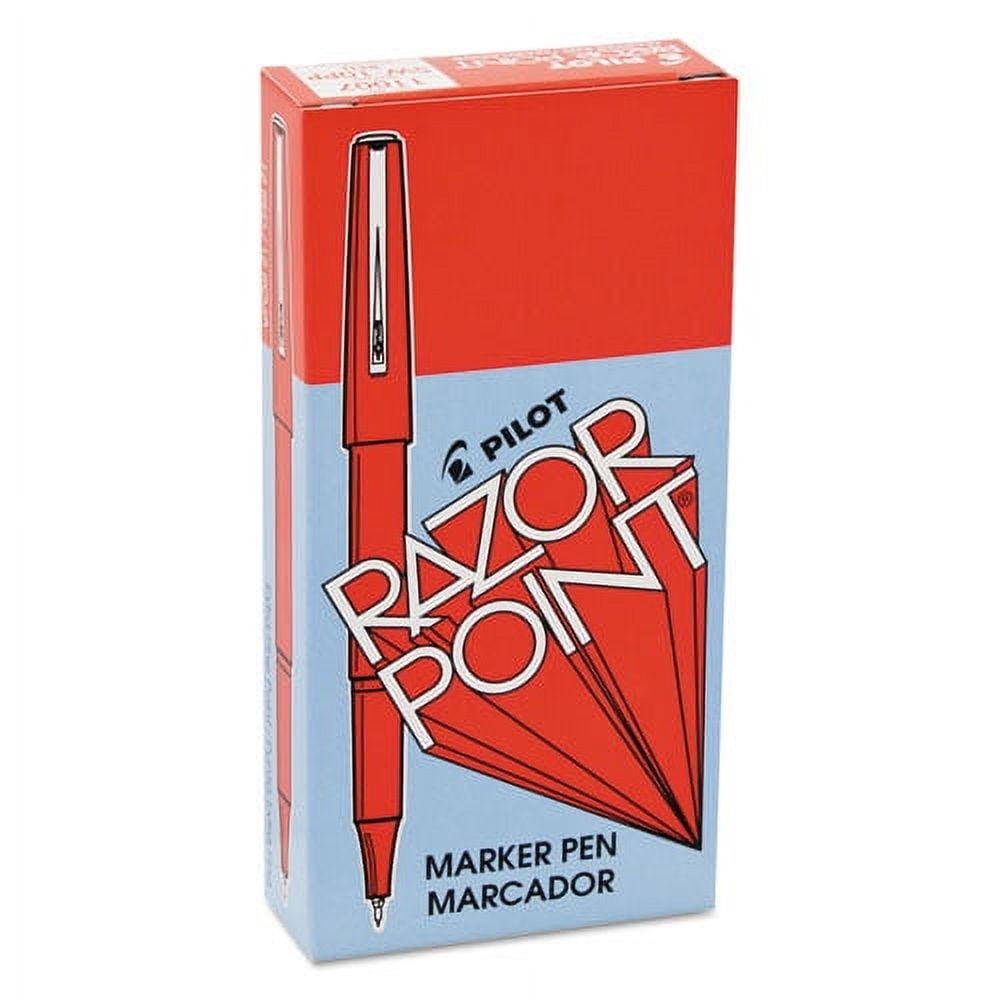 Razor Point Fine Line Porous Point Pen, Stick, Extra-Fine 0.3 Mm, Red Ink, Red Barrel, Dozen | Bundle of 5 Dozen