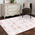 thumbnail image 4 of Pink Coastal Area Rug 4'x6', Starfish Nautical Ocean Sea Wooden Washable Non-Slip Rugs, Low Pile Large Carpet for Living Room Bedroom Dining Room Kitchen Office Indoor Mat, 4 of 9