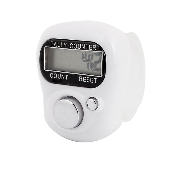 Digital 5 Digit LCD Finger Ring Tally Counter White for Golf