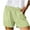 Green, variant on Baberdicy Lady Shorts Women's Spring Summer Solid Cotton Li Nen Shorts with Split Pocket Casual Pants Sweatpants Women Army Green S-2Xl