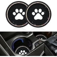 thumbnail image 1 of Yazoeia Bling Paw Car Cup Holder Coaster, 2 PCS Non-Slip Auto Cup Coasters, Shiny Crystal Rhinestone Insert Decorative Cup Mat, Universal Vehicle Interior Accessories for Most Cars (Black, 1 of 6