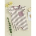 thumbnail image 3 of Suealasg Baby Boys Girls One Piece Jumpsuit 3M 6M 12M 18M Short Sleeve Striped Bodysuit Newborn Summer Romper Clothes for Girls Boys, 3 of 9
