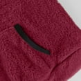 thumbnail image 4 of Fshiont Quarter Zip Pullover Women Cable Fuzzy Fleece Pullover Sherpa Fall Warm Oversized 3/4 Zip Sweatshirt with Pocket Wine M, 4 of 9