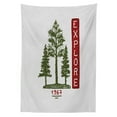 thumbnail image 3 of Ambesonne Explore Tablecloth Rectangular Table Cover, Coniferous Tree Sketch, 52"x70", Ruby Forest Green, 3 of 4