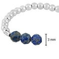 thumbnail image 2 of Faceted Geometric Blue Lapis Circles Round Sterling Silver Beaded Band Ring-7, 2 of 5