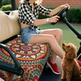thumbnail image 5 of 51" x 31" Golf Cart Bench Seat Towel Cover Mandala Design - Fits EZGO TXT 48, Club Car Precedent, Yamaha G22/G29 Front Seats, 5 of 8