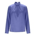 thumbnail image 5 of Ailaofu Womens Dressy Business Casual Blouse Pleated Long Sleeve Tops Satin Work Shirt Spring Outfits 2026, 5 of 7
