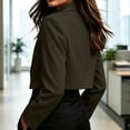 thumbnail image 6 of Guieoi Fall Blazer for Women Long Sleeve Cropped Notched Lapel Hidden Buttons Business Casual Office Jacket with Shoulder Pads And Lining Green S, 6 of 7