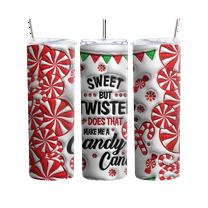 Peppermint Candy Cane Christmas Tumbler, Red and White Holiday Cup, Festive Seasonal Drinkware, Perfect for Winter Celebrations