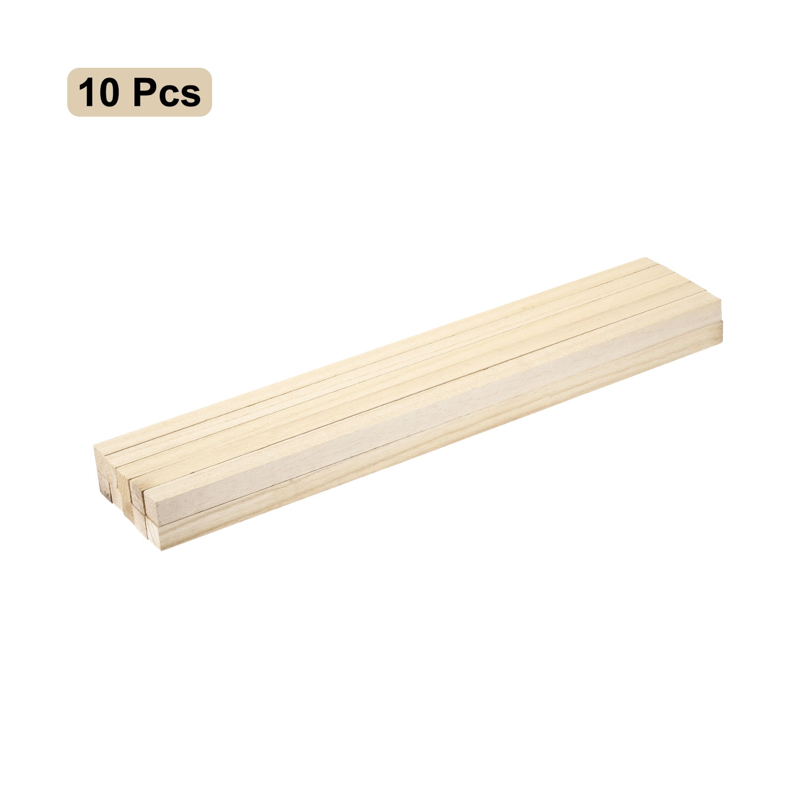 Square Wooden Sticks, 20"x0.8"x0.8" Dowel Rod Unfinished Hardwood Stick Craft Twigs Log Stick for DIY Crafts 10pcs