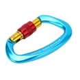 thumbnail image 1 of Clip de mosquetón D Aleación de aluminio Bloqueo automático Anillo en D resistente Caribeener para escalar Camping Azul, 1 of 12