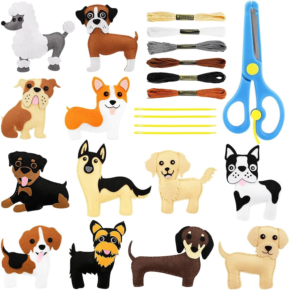 Fangsheng Puppy Sewing Kit for Kids, DIY Crafting Animal Felt Plushie