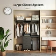 thumbnail image 5 of YOUDENOVA 5FT Wood Closet System with 3 Drawers, 59 Inches Wood Closet Organizer System, Walk-in Closet Built In System Tower with Shelves, Closet Wardrobe Clothes Garment Rack, Black, 5 of 14