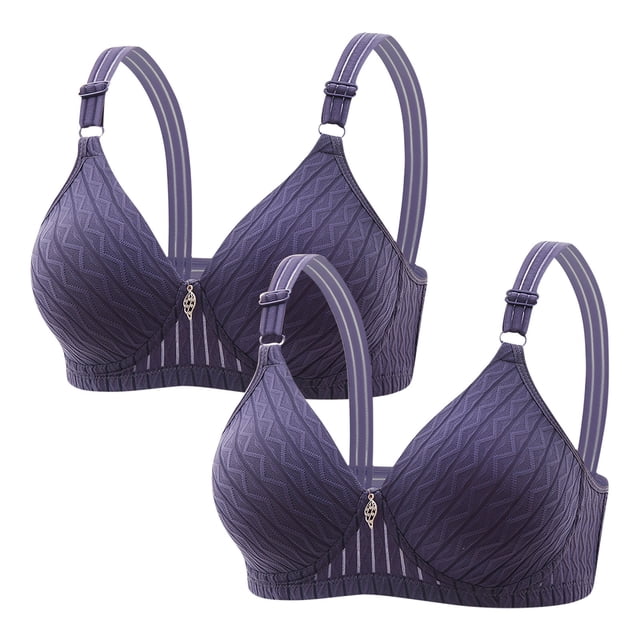Yuyuzo 2PCS Wireless Bra for Women Push up Comfy Seamless Bralettes Soft Full Coverage Everyday Bra