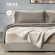 thumbnail image 5 of Dreamlab Edredón Individual Ligero y Juego de Sábanas con Fundas de Almohada Decorativas (5 piezas). Set de Colcha Ligera y Sábanas para Cualquier Temporada. Hipoalergénico. Moneda, Arena / Beige, 5 of 5