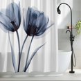 thumbnail image 2 of Blue Tulip Flower Fabric Shower Curtain Floral Washable Shower Curtains for Bathroom, Waterproof Bath Curtain with Hooks Home Decor 36x72in, 2 of 8