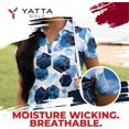 thumbnail image 3 of Yatta Golf Womens Standout Performance Short Sleeve Golf Polo Shirt (Deep Sea, Large), 3 of 4