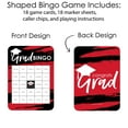 thumbnail image 3 of Big Dot of Happiness Red Grad - Best is Yet to Come - Bingo Cards and Markers - Red Graduation Party Shaped Bingo Game - Set of 18, 3 of 5