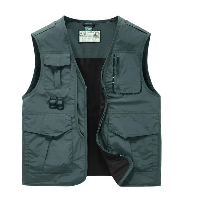 Chaleco de Sudor Para Hombres Delgado Deportivo Multi-Bolsillo Casual de Secado Rápido Suelto Montañismo Herramientas Chaleco Al Aire Libre Chaquetas Odeerbi ODB177903