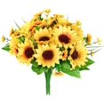 thumbnail image 2 of 2 ramos de girasoles artificiales, decoración de flores amarillas para el hogar, boda (con maceta) JAMW  Sencillez, 2 of 4