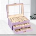 thumbnail image 2 of Caja de Joyas Voova de 3 Capas en Cuero PU Lavanda 25x18x13 cm, 2 of 7