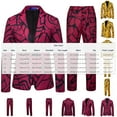 thumbnail image 4 of RKSTN Tuxedo Suits for Men 2PC Lapel Single Breasted Button Printed Dress Suit Sets Men's Turndown Regular Fits Floral Print Blazers and Pant 2 Piece Set Wedding Business Performance Prom Dress Set, 4 of 10