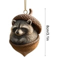 thumbnail image 3 of YiFudd 3D Forest Animal Acorn Ornaments – Cozy Forest Christmas Decor with Sleeping Raccoon, Acorn Decor, Raccoon, 3 of 5