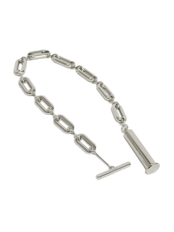Pre-Owned Loewe Charm Personalization Bar Logo Chain Anagram Metal Silver C621232XSV...