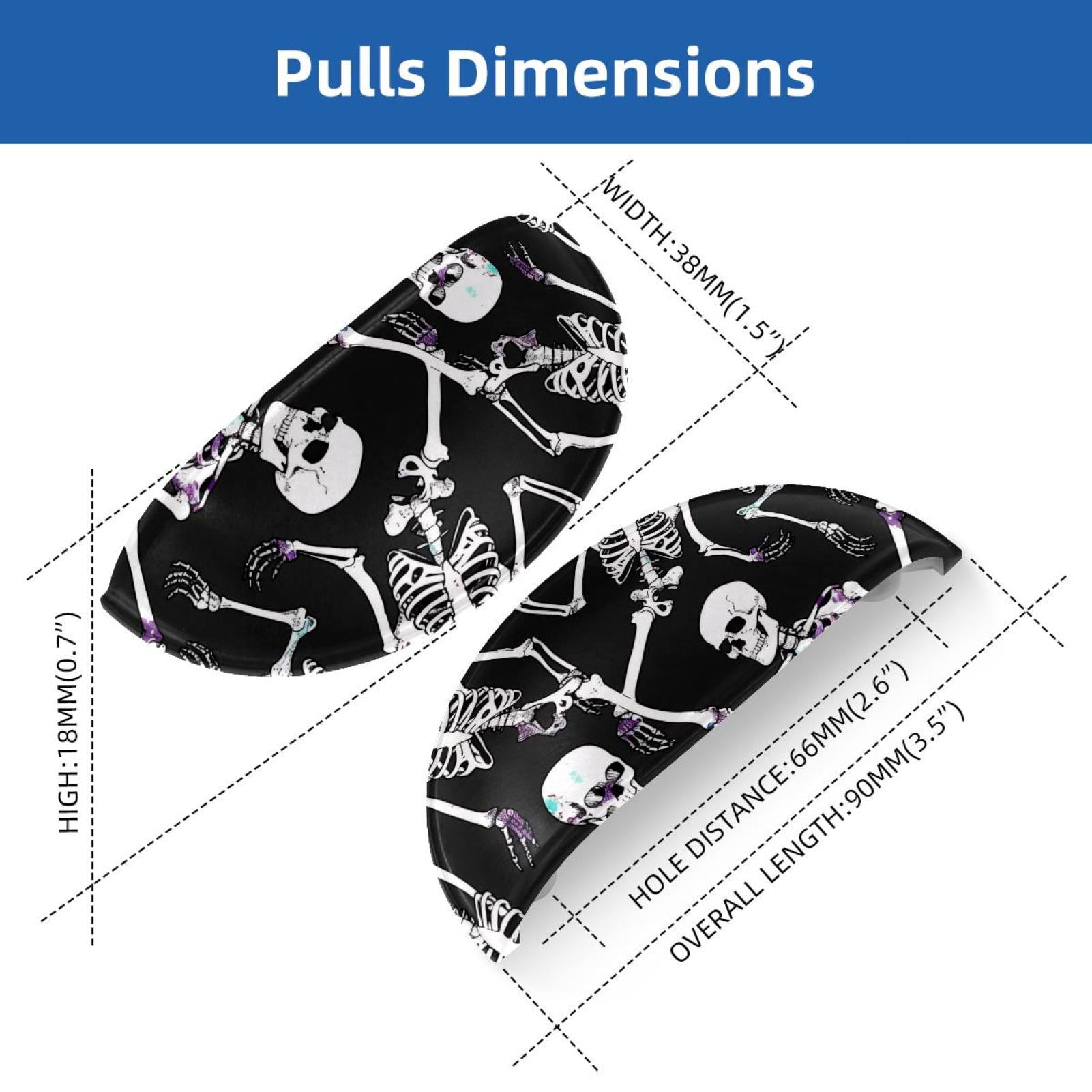 PhooArto 6 Pcs Cup Drawer Pulls, Sport Skeleton Pattern Shell Shape Handles Cabinet Knobs for Dresser Cupboard Closet Wardrobe with Screws