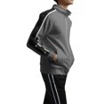 thumbnail image 2 of Ma Croix Men's Active Slim Fit Track Jacket with Button Sleeve Accents, 2 of 7