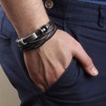 thumbnail image 2 of Ayyufe Men's Vintage Multilayer Braided Leather Bangle Cuff Bracelet Wristband, 2 of 7