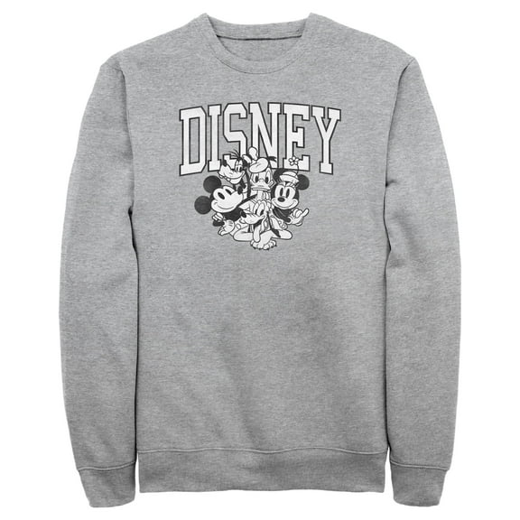 Men's Mickey & Friends Retro Black and White Group Sweatshirt